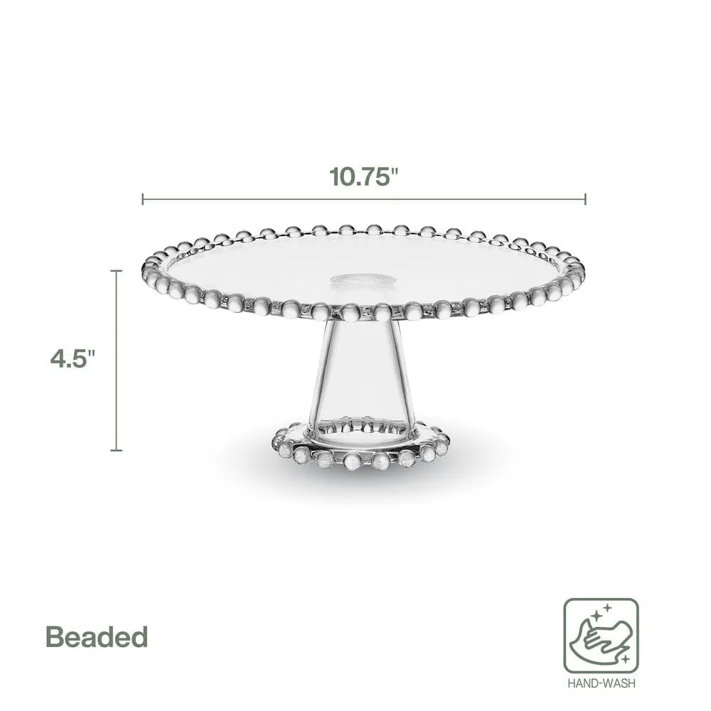 Fitz and Floyd Beaded Alzata torta vetro 27 cm
