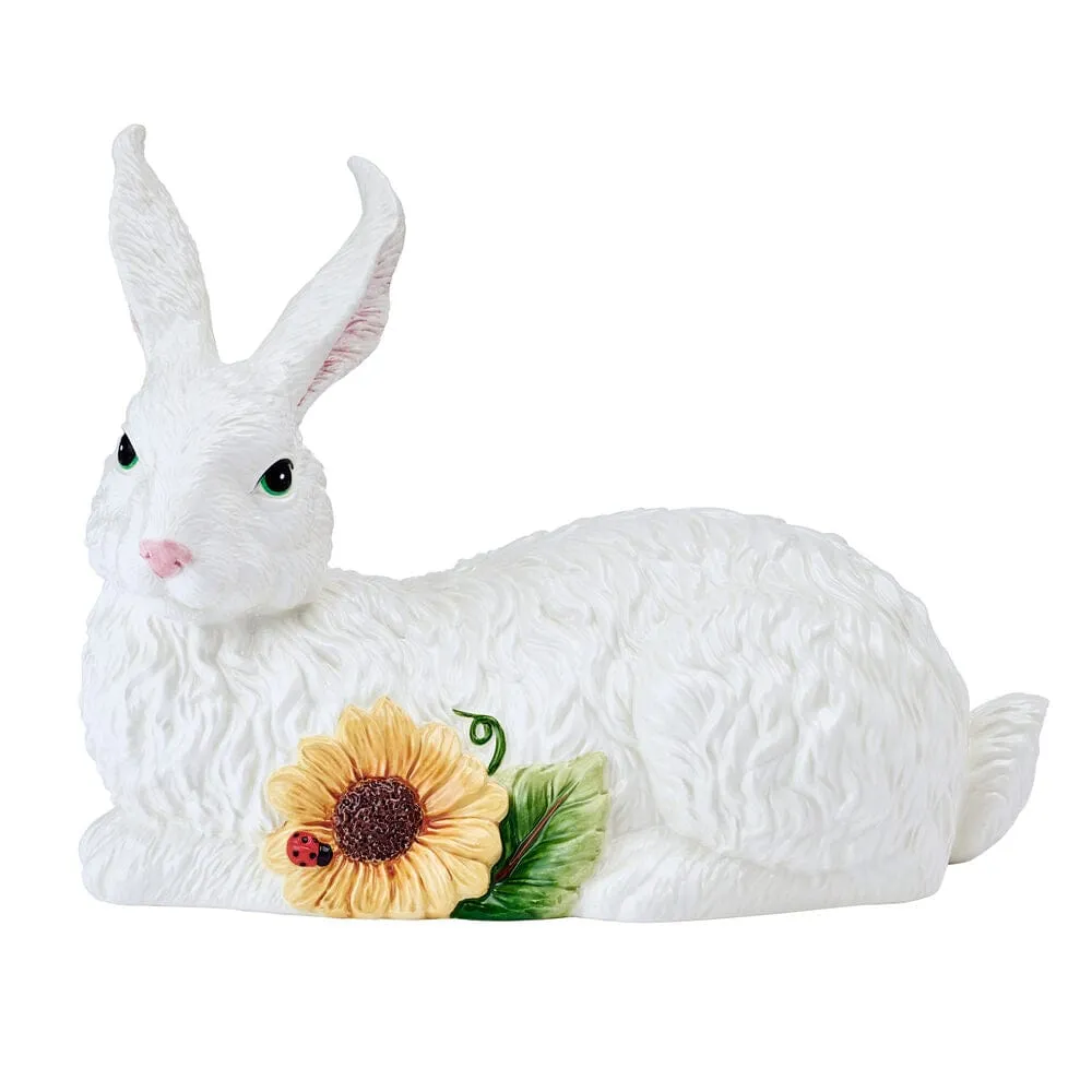 Fitz and Floyd Rabbits statuetta coniglio girasole maiolica