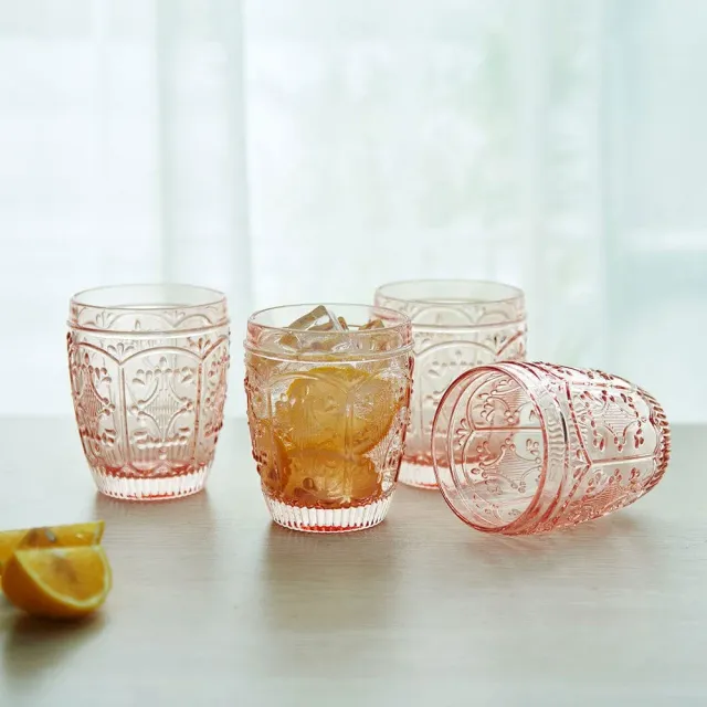 Fitz and Floyd Trestle tumbler old fashioned rosa 4 pezzi 300ml
