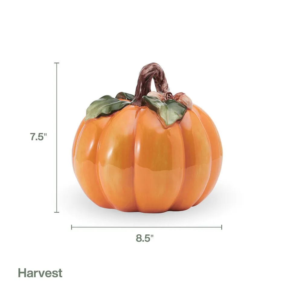 Fitz and Floyd Harvest Acorn Pumpkin statuetta zucca terracotta