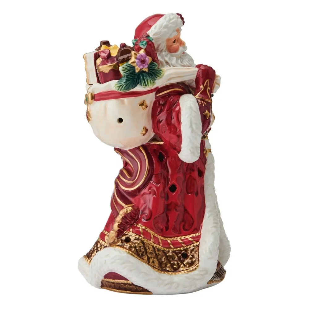 Fitz and Floyd Renaissance Holiday Luminary Santa statuetta LED rossa 23 cm