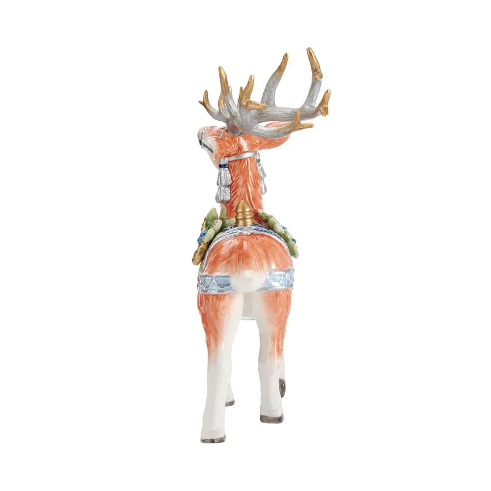 Fitz and Floyd Holiday Home Cervo statuina ceramica blu 31,5 cm