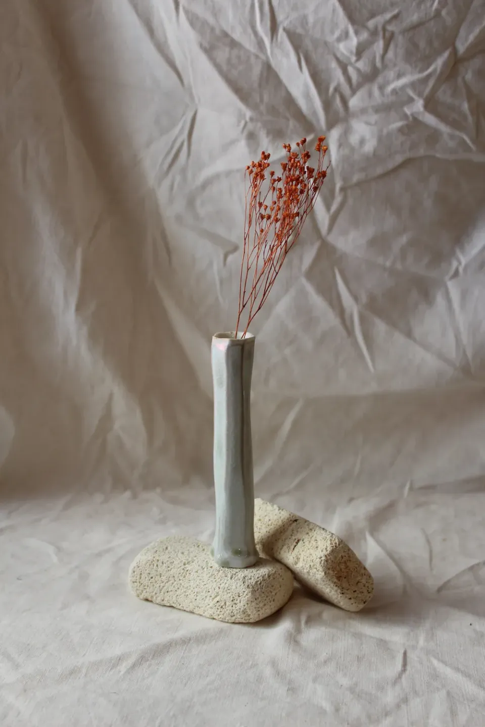 Studio Delta Pottery Iwa #4 vaso monofiore porcellana shino
