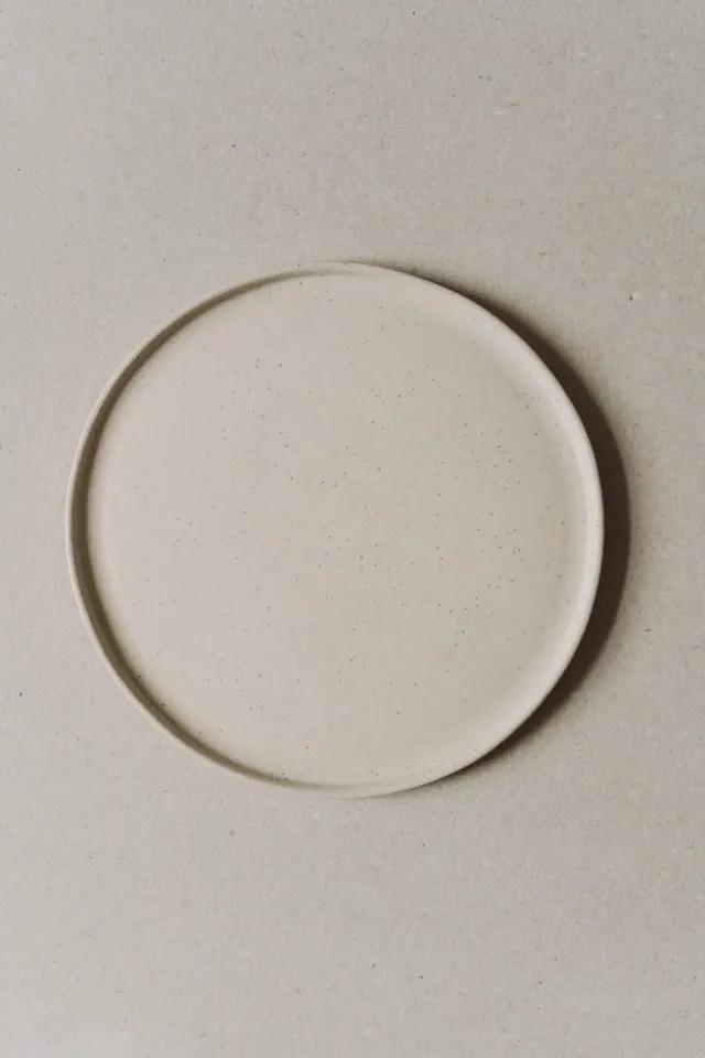 Poemi Terra Vanilla piatto 25 cm bianco puntinato