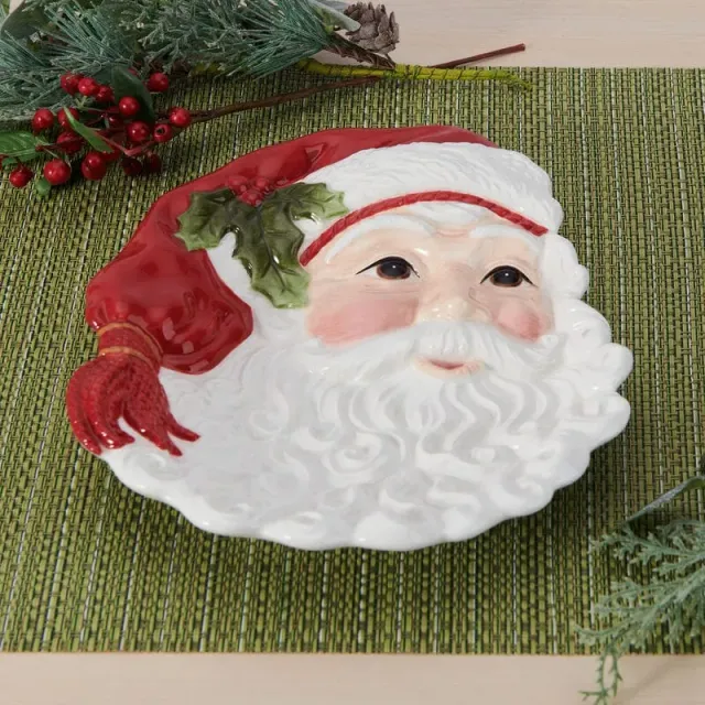 Fitz and Floyd Santa's Gift piatto antipasto Babbo Natale