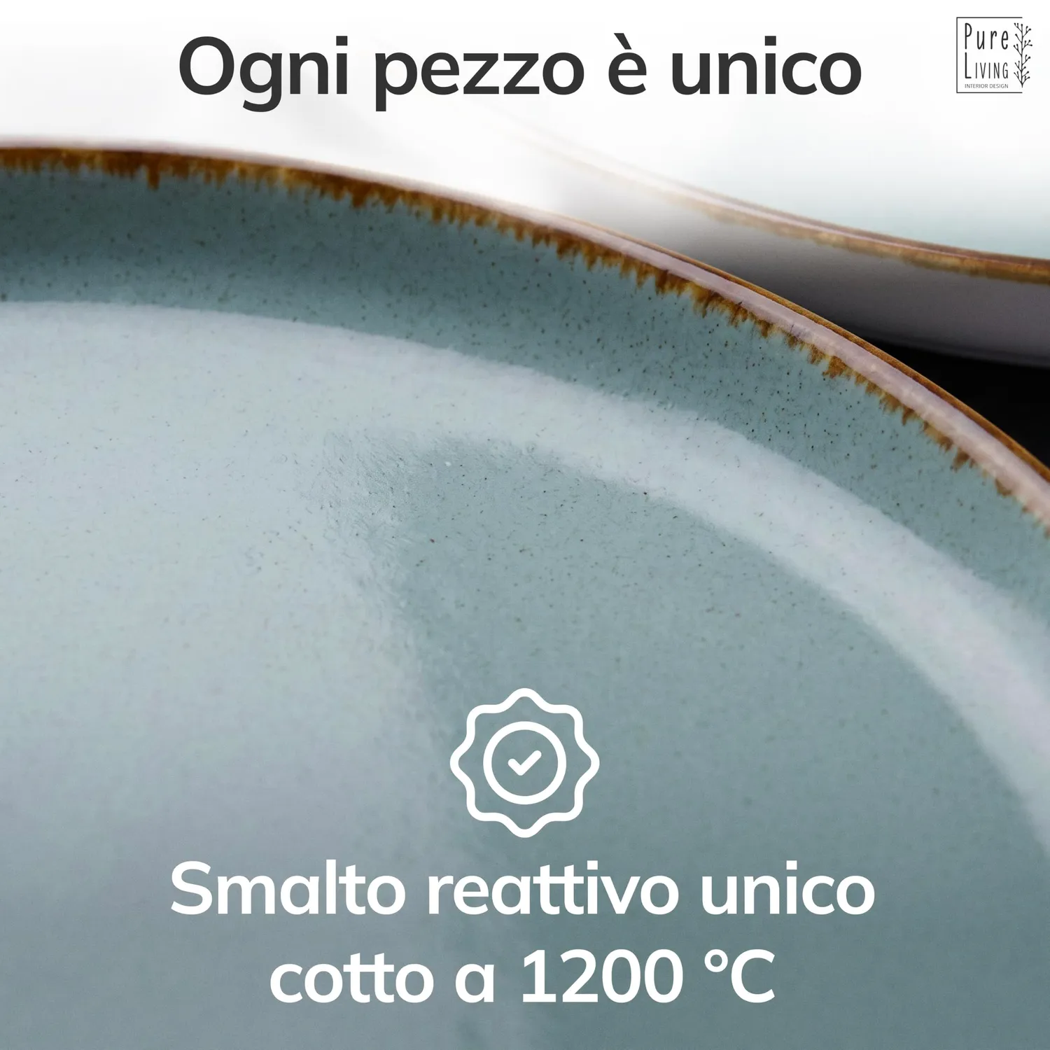 Pure Living Rustic servizio piatti 18 pezzi blu fumo ceramica