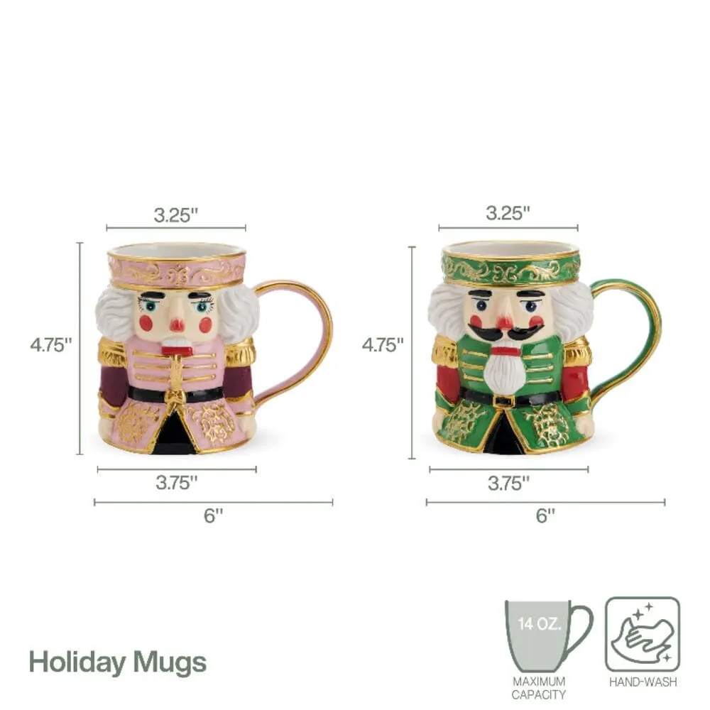Fitz and Floyd Nutcracker set 2 tazze terracotta schiaccianoci
