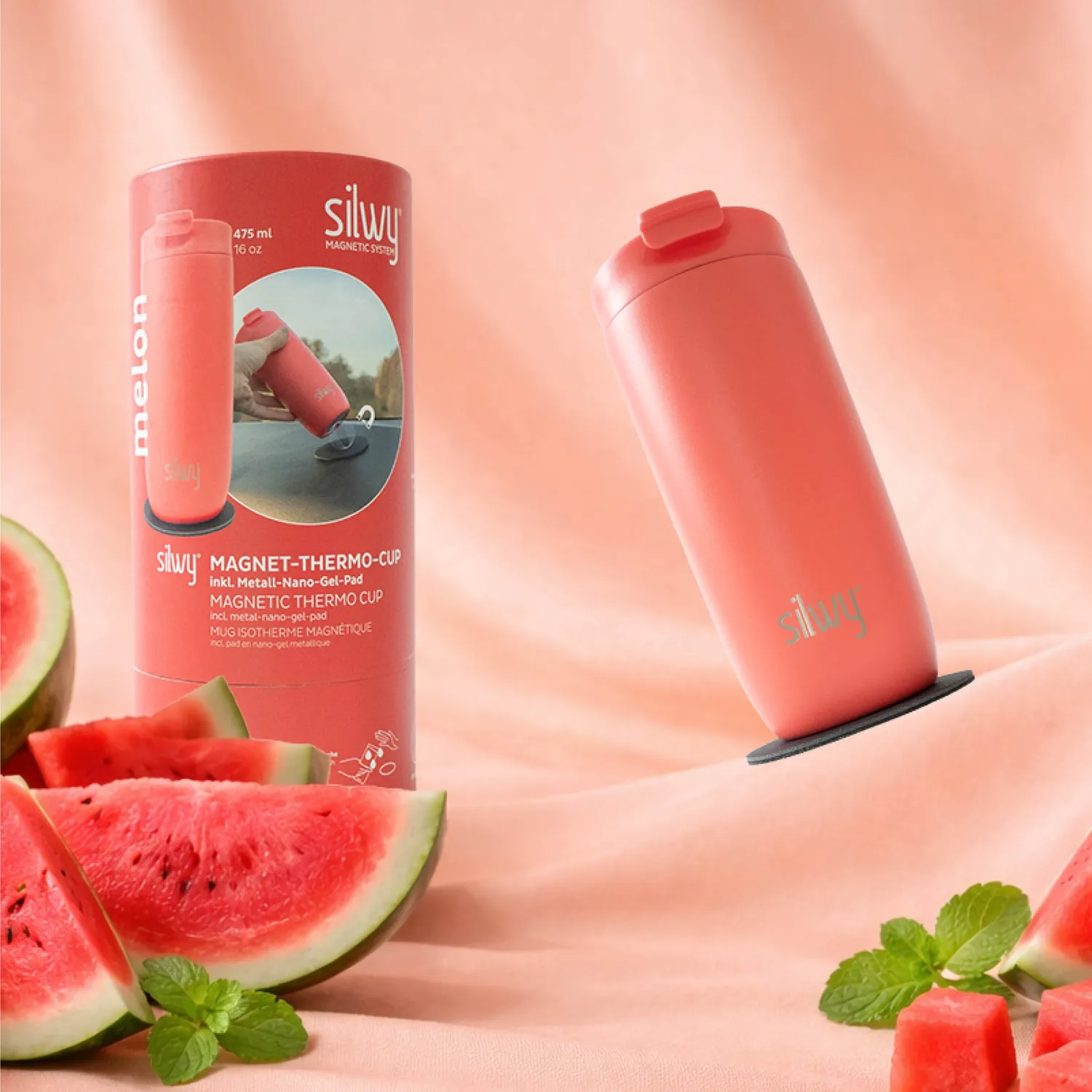 Silwy Melon Tazza Termica Magnetica Antigraffio Acciaio