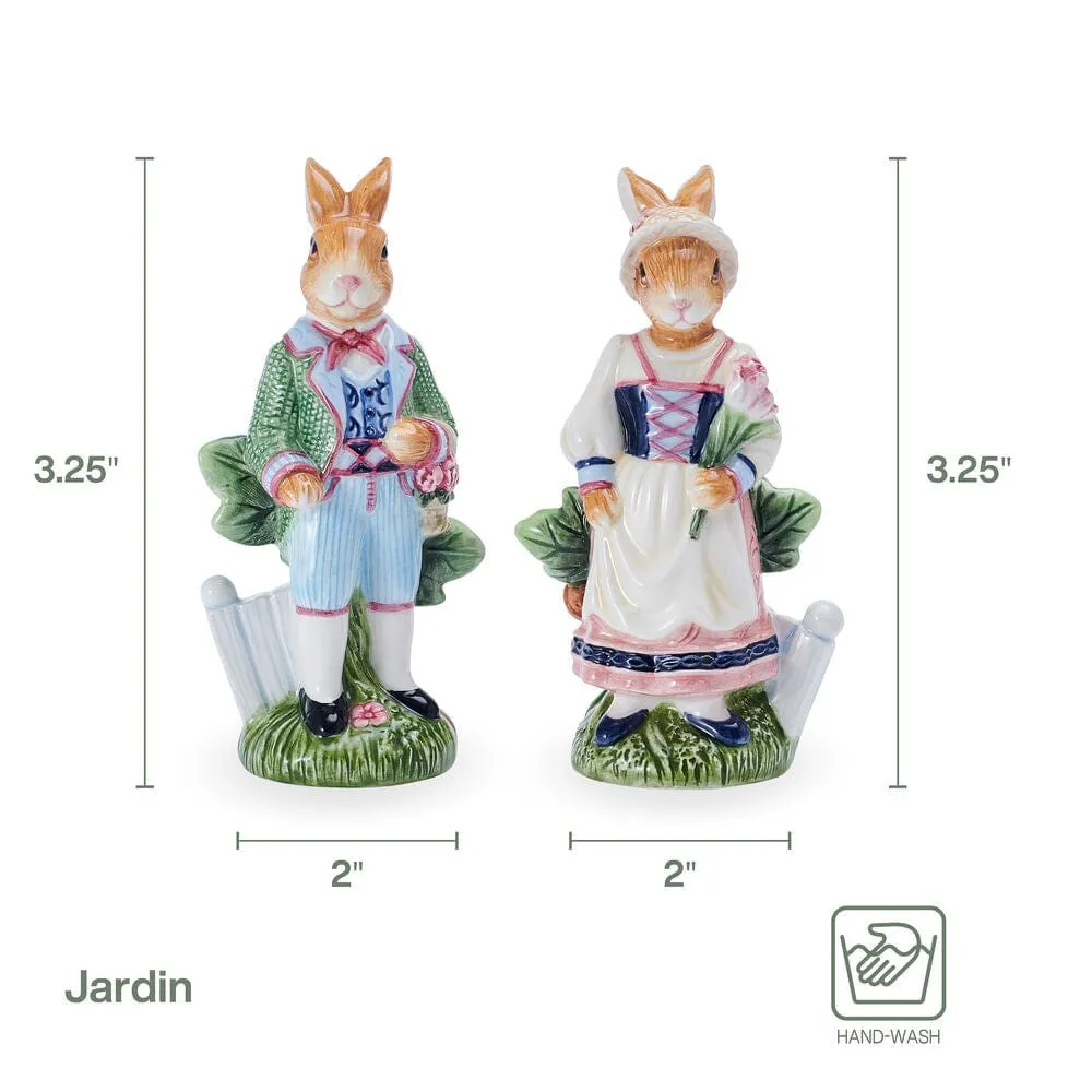 Fitz and Floyd Jardin Rabbit set sale e pepe conigli terracotta