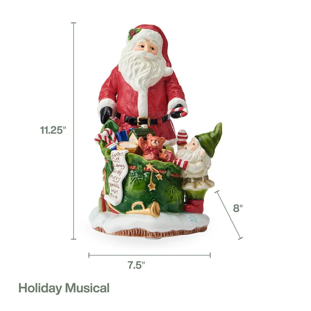 Fitz and Floyd Holiday Musical Santa statuetta elfo 28 cm