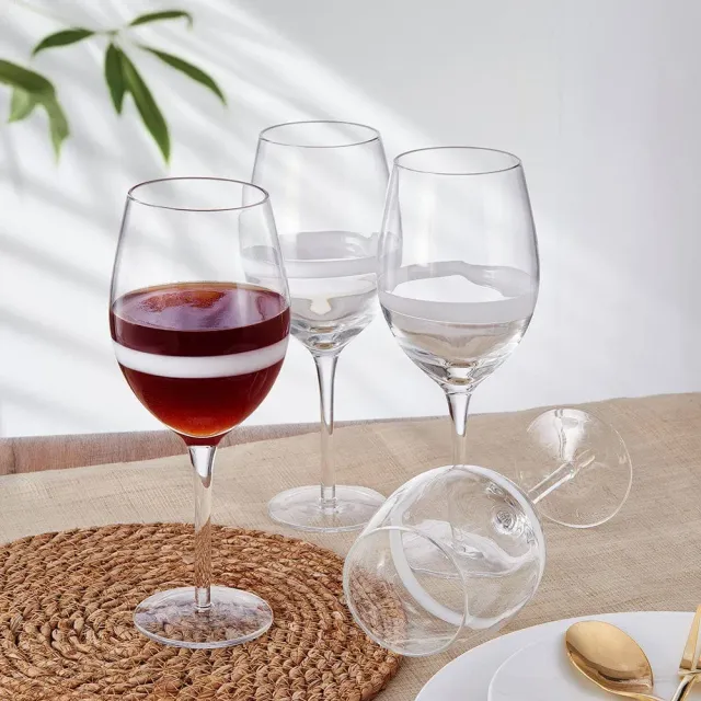 Fitz and Floyd Organic Band calici vino rosso vetro set 4