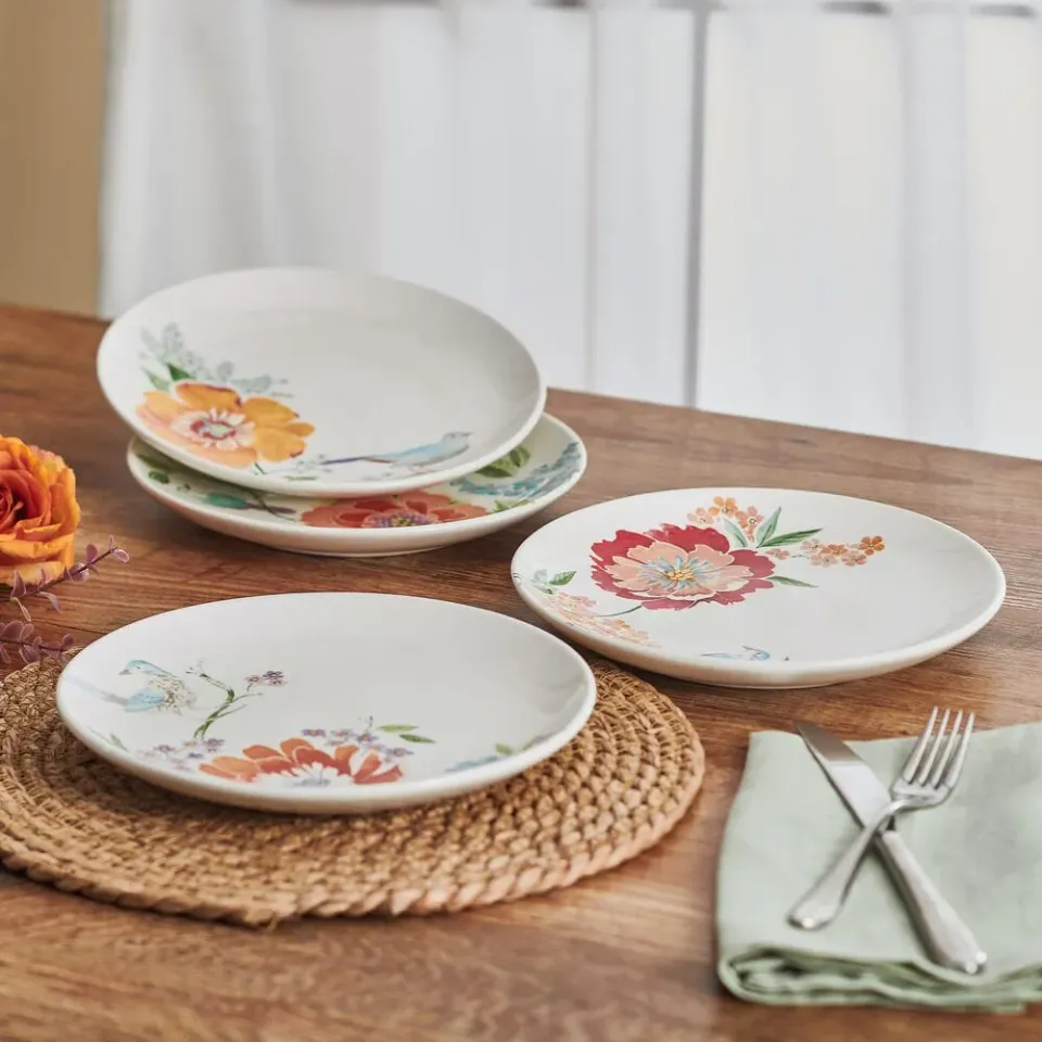Fitz and Floyd Meadow set 4 piatti insalata fiori