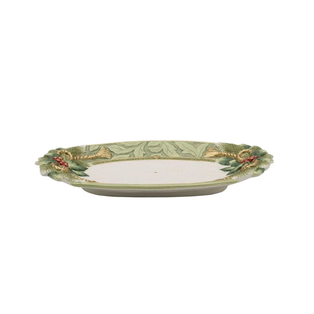 Fitz and Floyd Holiday Home vassoio piccolo verde natale