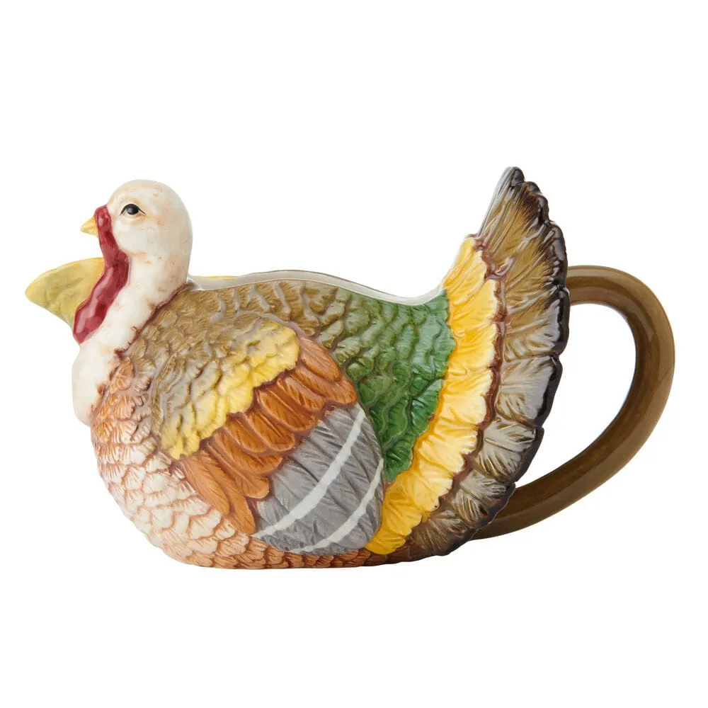 Fitz and Floyd Harvest Thanksgiving salsiera tacchino terracotta