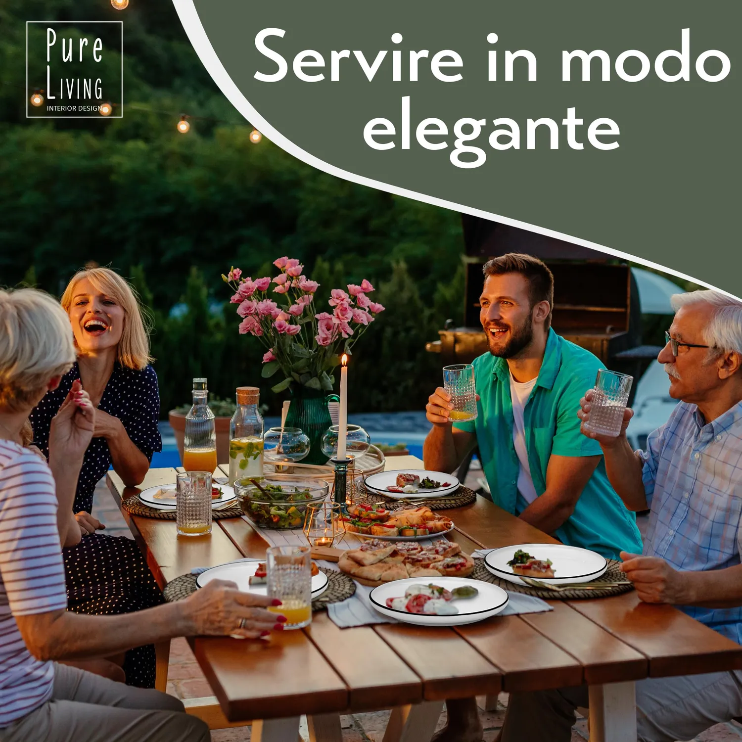 Pure Living Scandi servizio 6 persone porcellana 18 pezzi