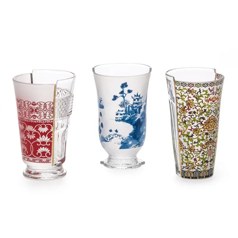Seletti Hybrid Clarice set 3 bicchieri cocktail vetro