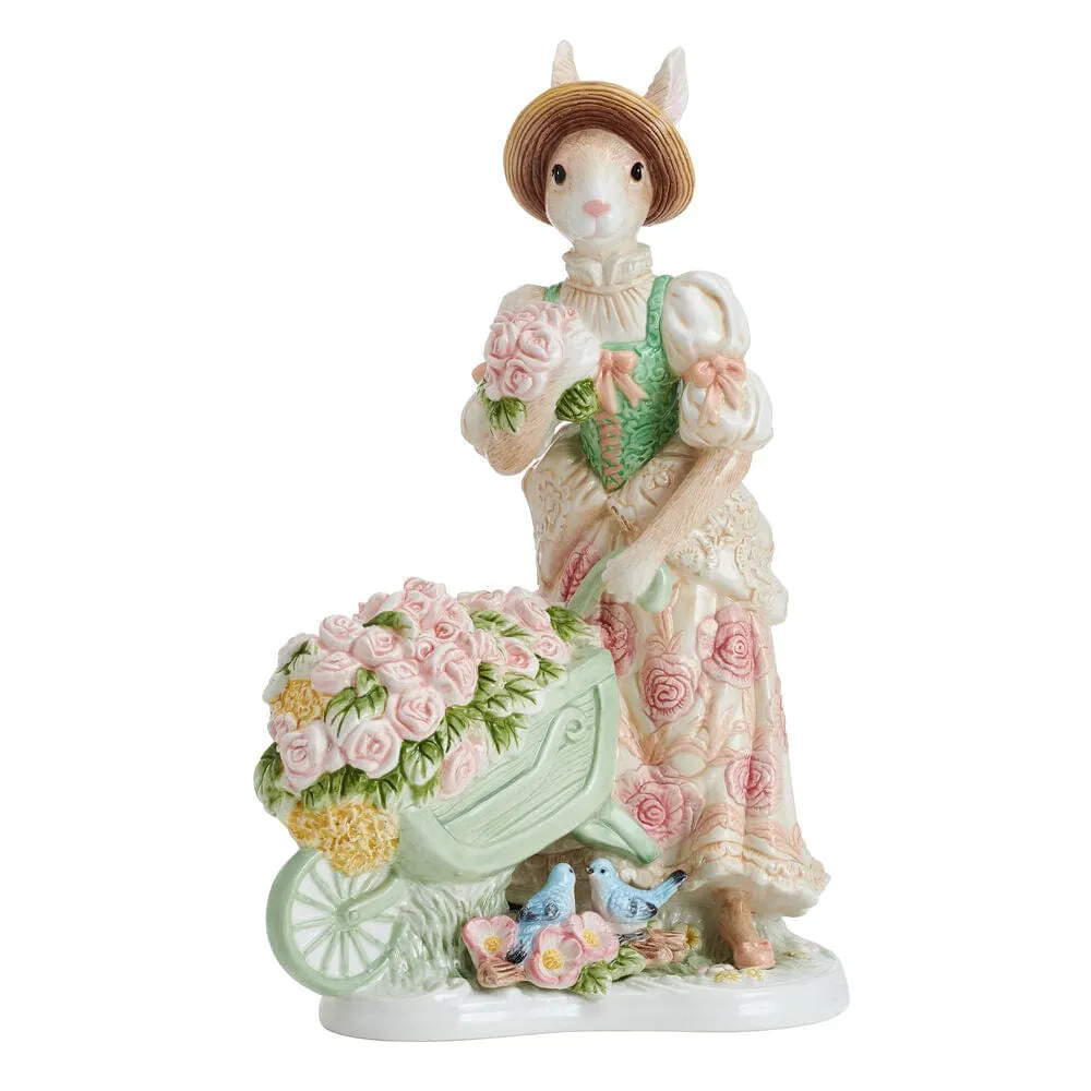 Fitz and Floyd Vita's Garden Coniglio Statuina 35cm Fiori