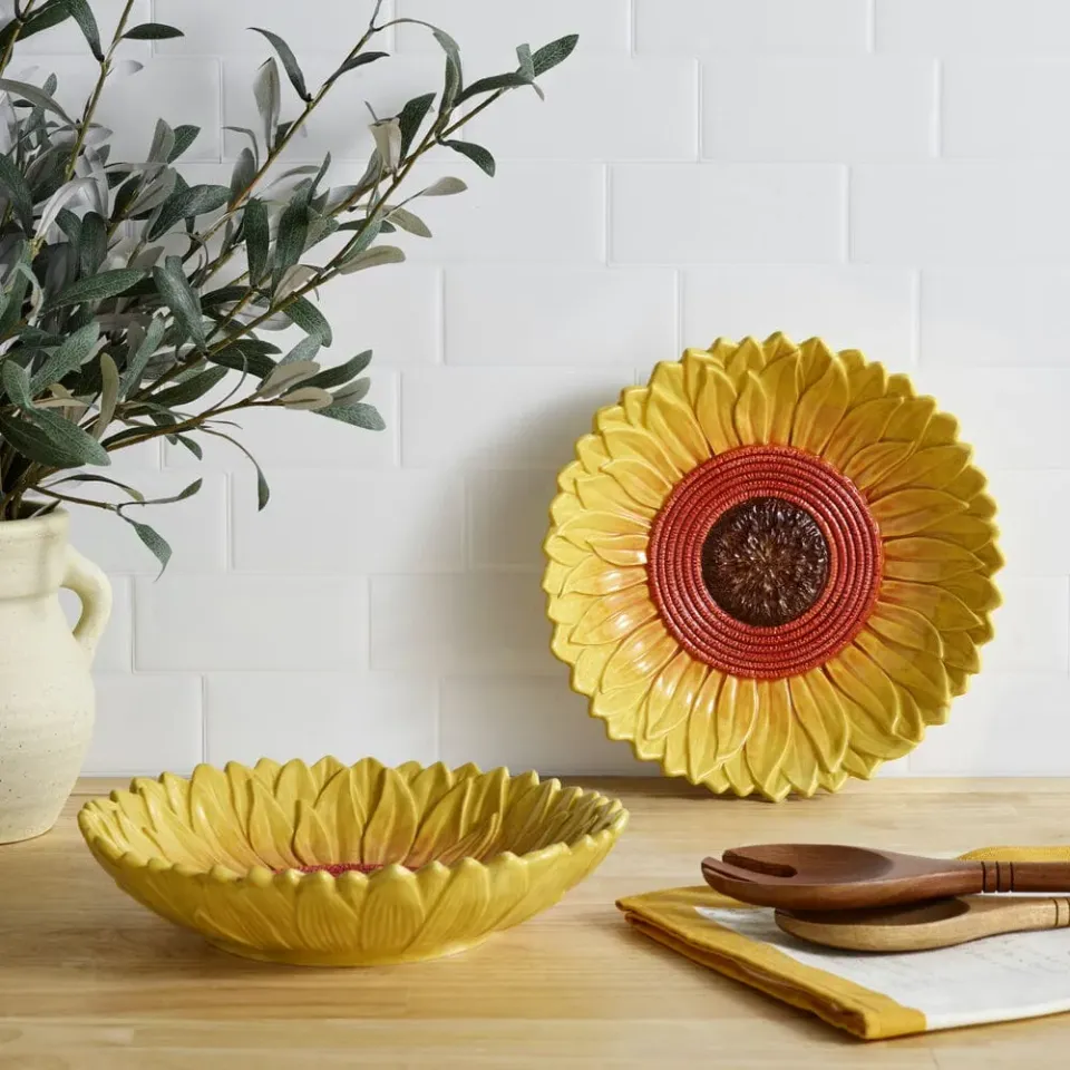 Fitz and Floyd Provence Sunflower ciotole pasta 2 pezzi girasole