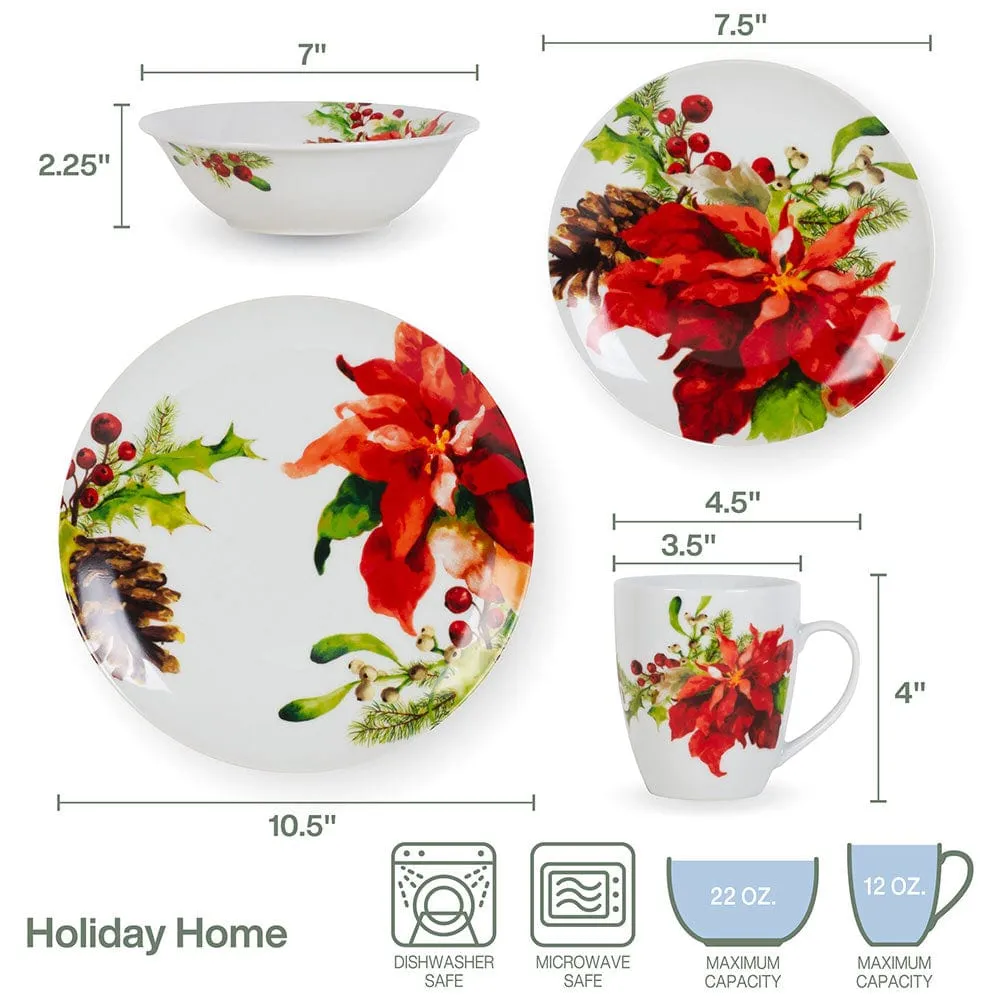 Fitz and Floyd Holiday Home servizio piatti 32 pezzi natalizio 8 posti