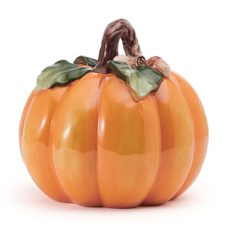 Fitz and Floyd Harvest Halloween statuine zucche set 3 pezzi terracotta