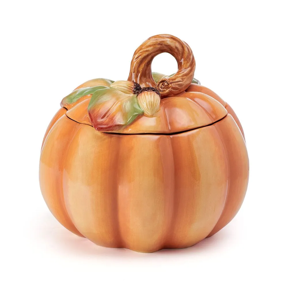 Fitz and Floyd Harvest Halloween biscottiera zucca terracotta