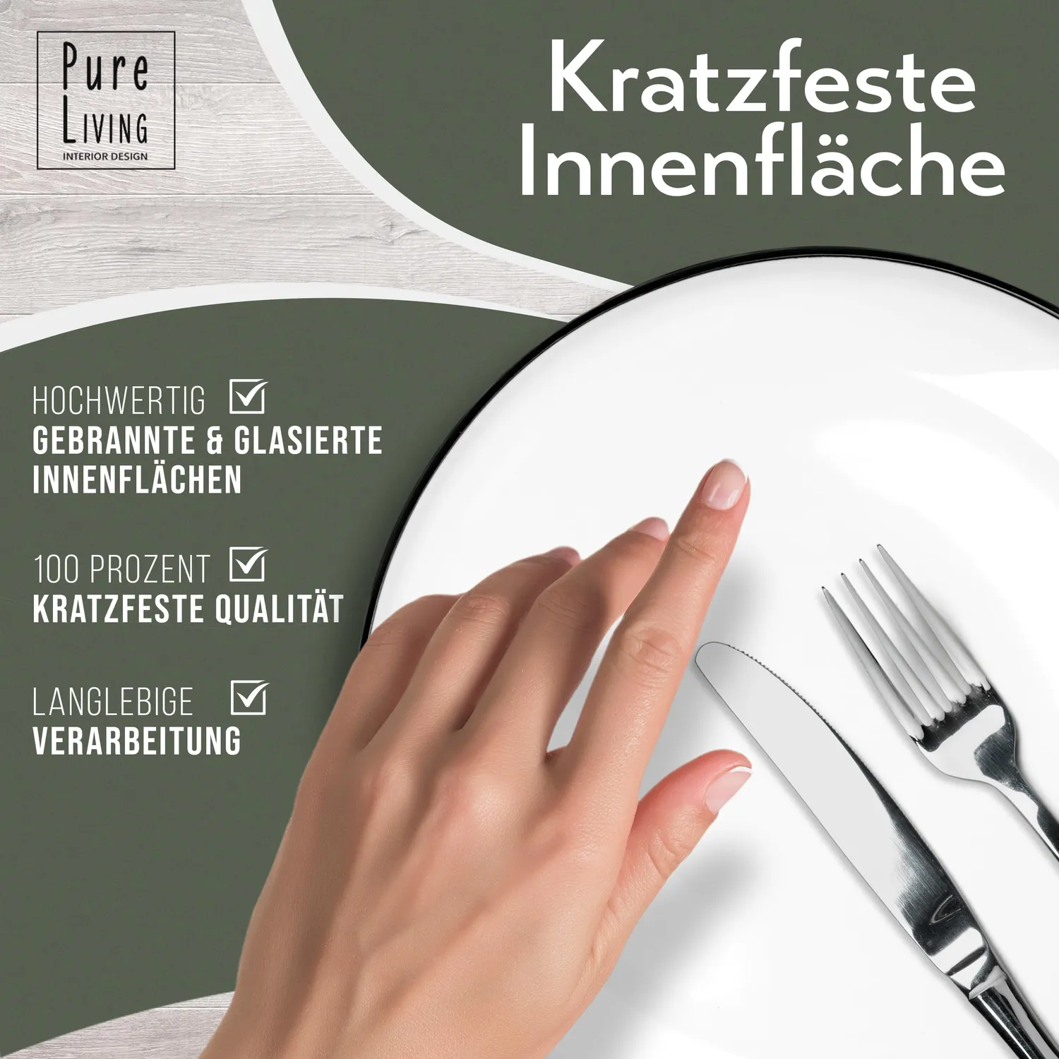 Pure Living Scandi servizio 12 persone porcellana 36 pezzi