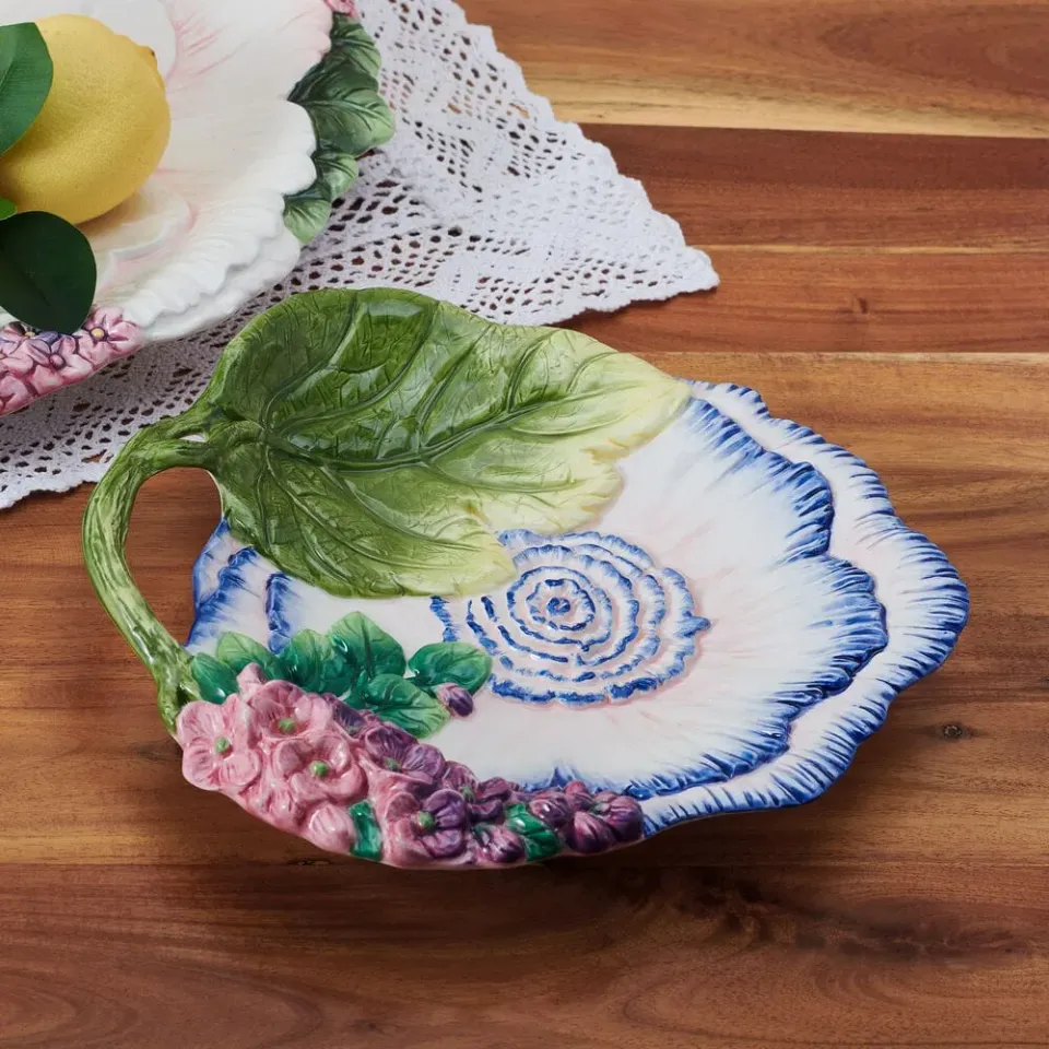 Fitz and Floyd Jardin Accent piattino dessert fiore terracotta
