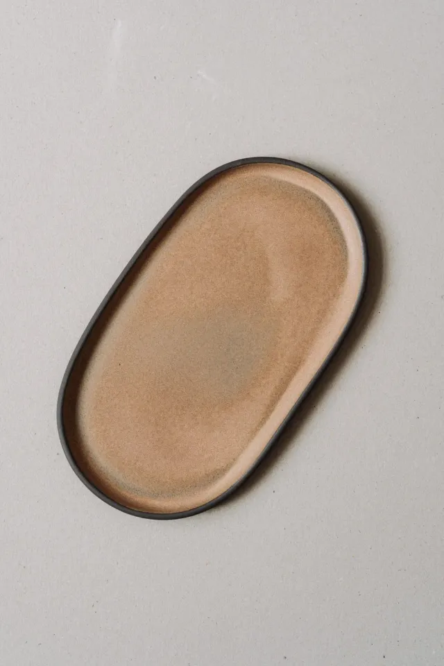 Poemi Fika vassoio in gres 31x18 cm crema