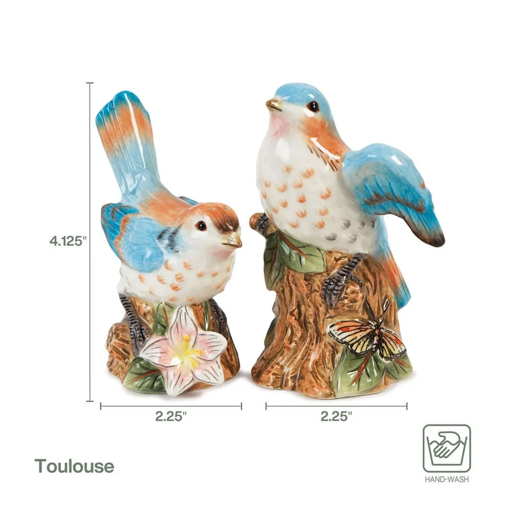 Fitz and Floyd Toulouse Bird Set Sale e Pepe Blu in Terraglia