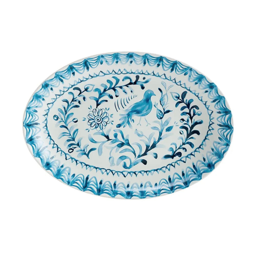 Fitz and Floyd Sicily Blue vassoio ovale gres blu 33 cm