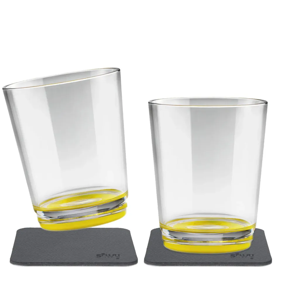 Silwy tazza magnetica gialla plastica con basi