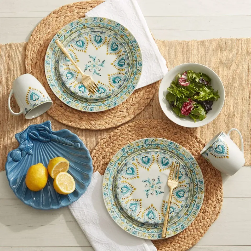 Fitz and Floyd Jodhpur Delight servizio piatti 32 pezzi porcellana