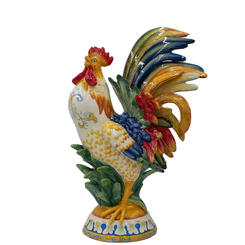 Fitz and Floyd Ricamo Gallo statuina ceramica 52 cm colorato