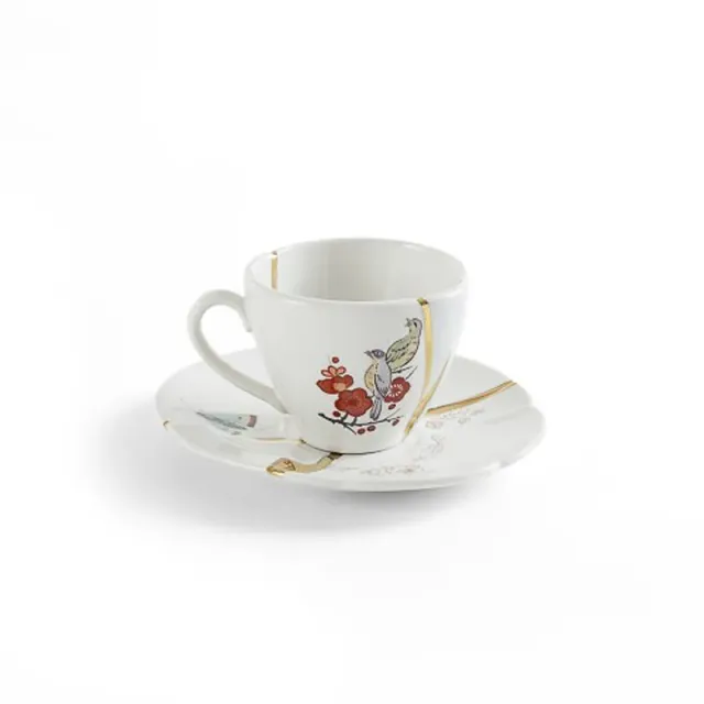 Seletti Kintsugi n.2 tazzina caffè piattino oro