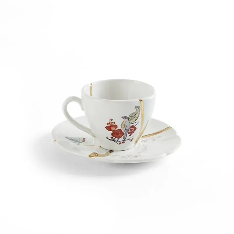 Seletti Kintsugi n.2 tazzina caffè piattino oro