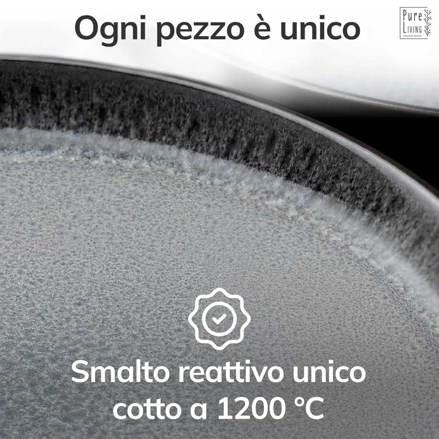 Pure Living Ibiza ciotole 6 pezzi grigio gres cereali
