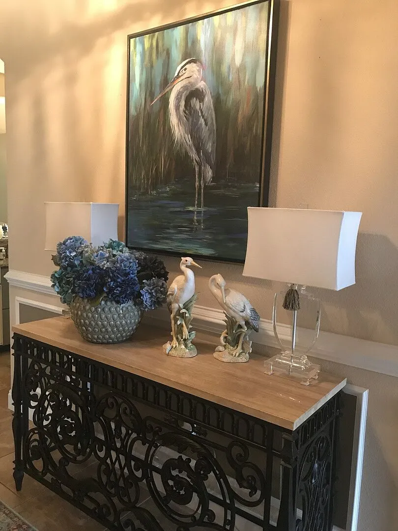 Fitz and Floyd Newport Home Tall Egret Facing Backward 14.25 statuetta 36 cm