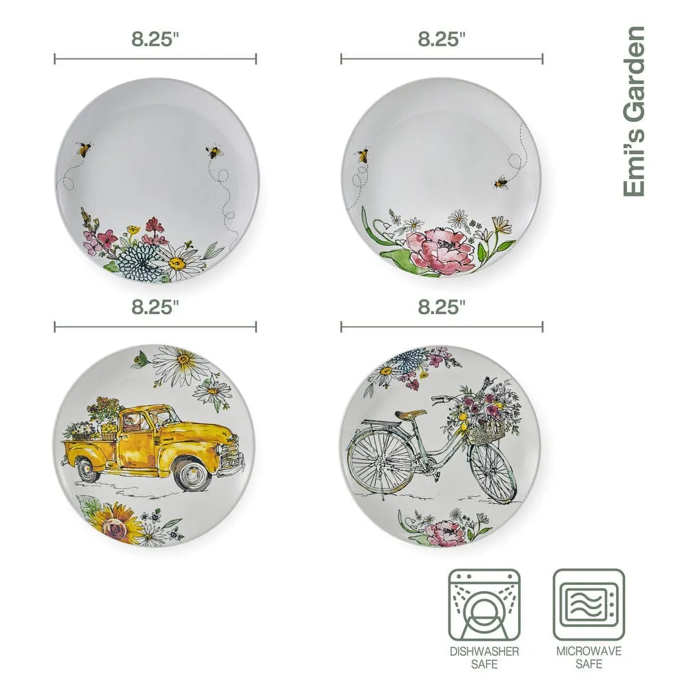Fitz and Floyd Emi's Garden set 4 piattini floreali