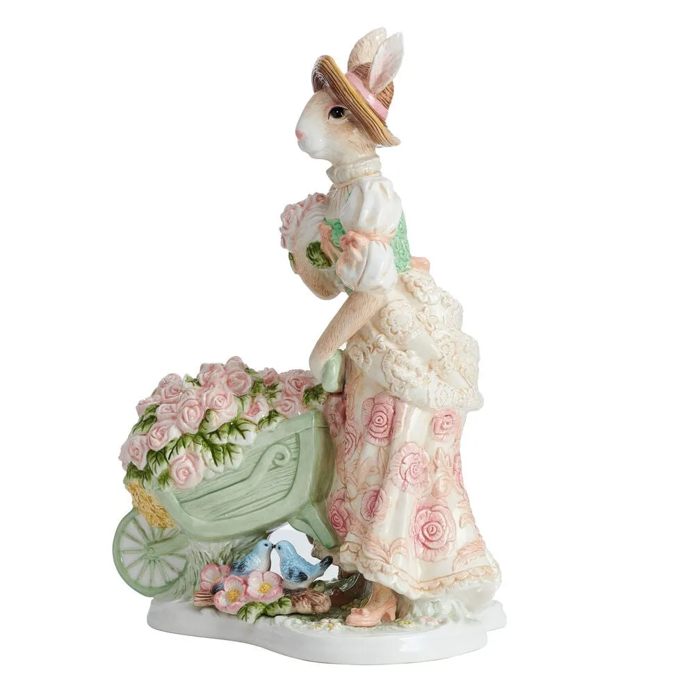 Fitz and Floyd Vita's Garden Coniglio Statuina 35cm Fiori