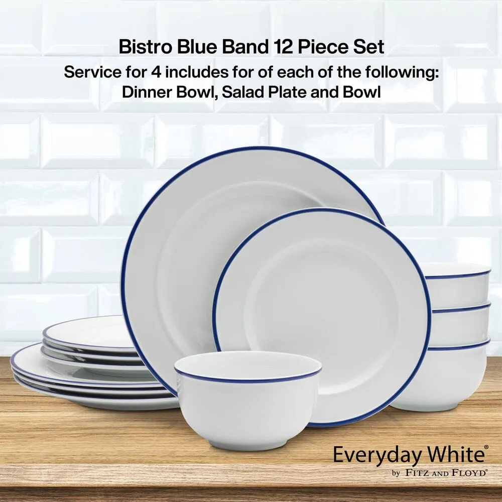 Fitz and Floyd Everyday Bistro servizio piatti 12pz blu