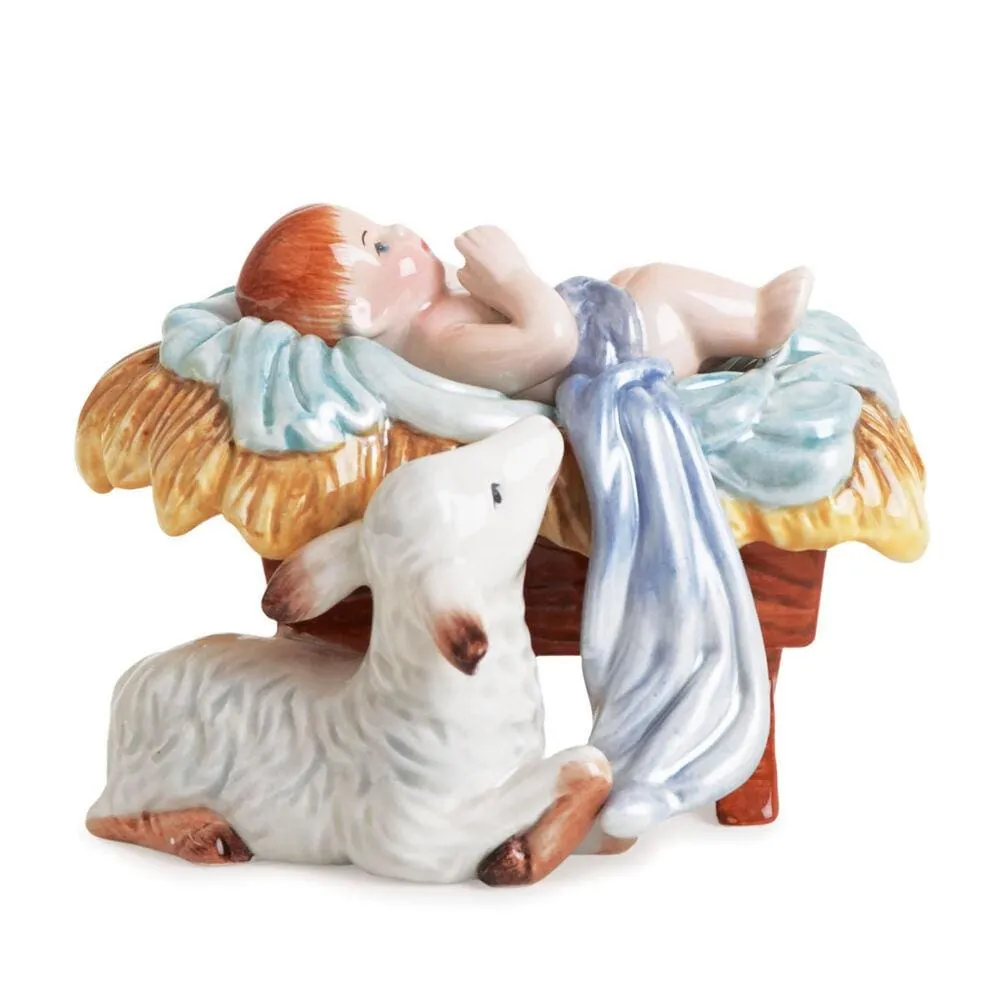Fitz and Floyd Nativity Baby Jesus statuina presepe terracotta