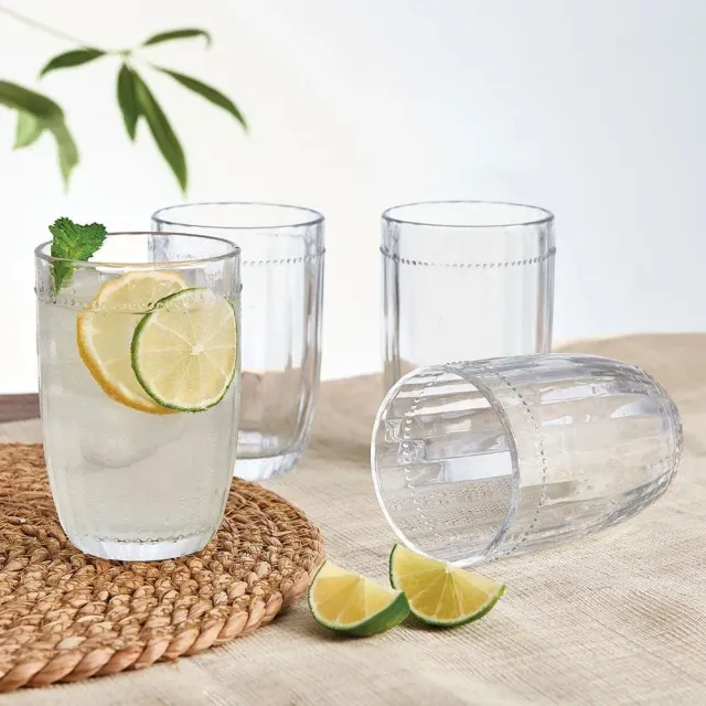 Fitz and Floyd Beaded bicchieri highball set 4 pezzi 355 ml