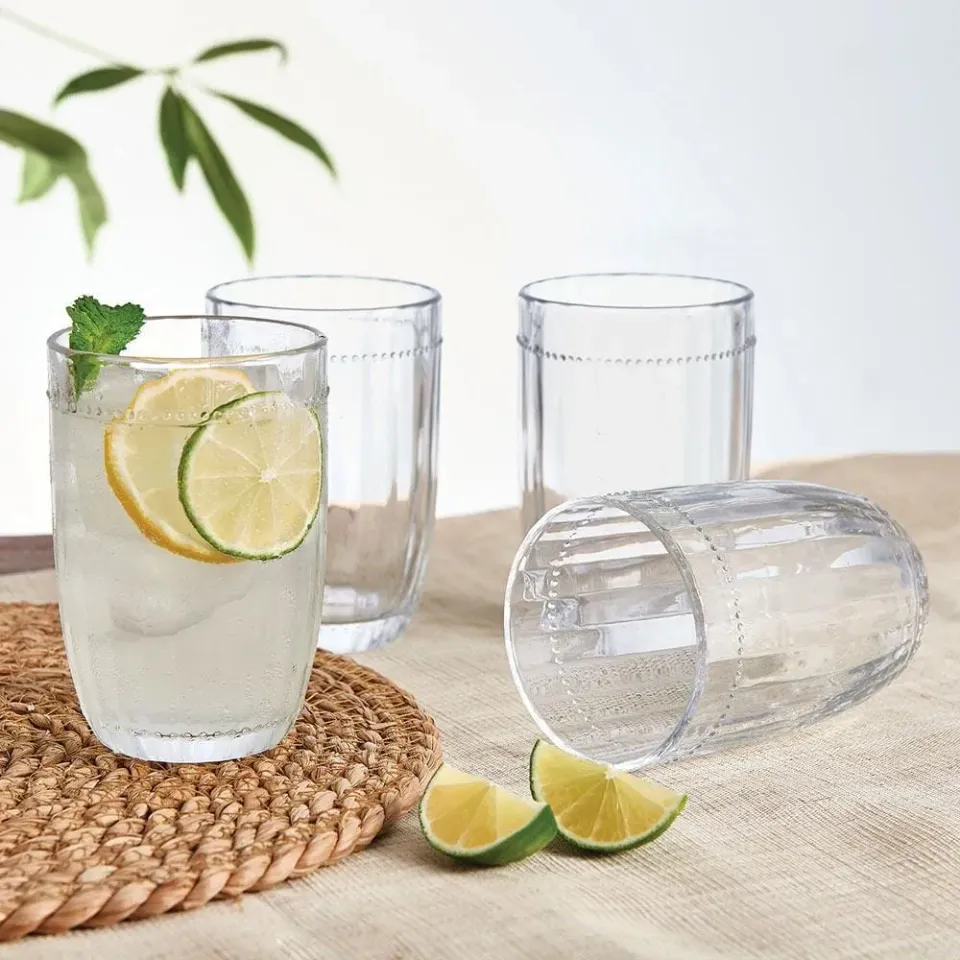 Fitz and Floyd Beaded bicchieri highball set 4 pezzi 355 ml