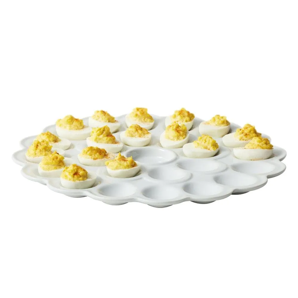 Fitz and Floyd Everyday White Flower Egg vassoio uova 35 cm