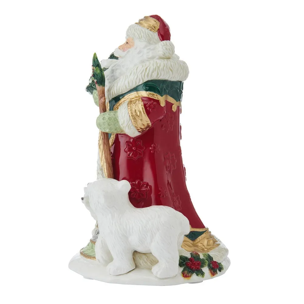 Fitz and Floyd Woodland Holiday statuetta Babbo Natale musicale
