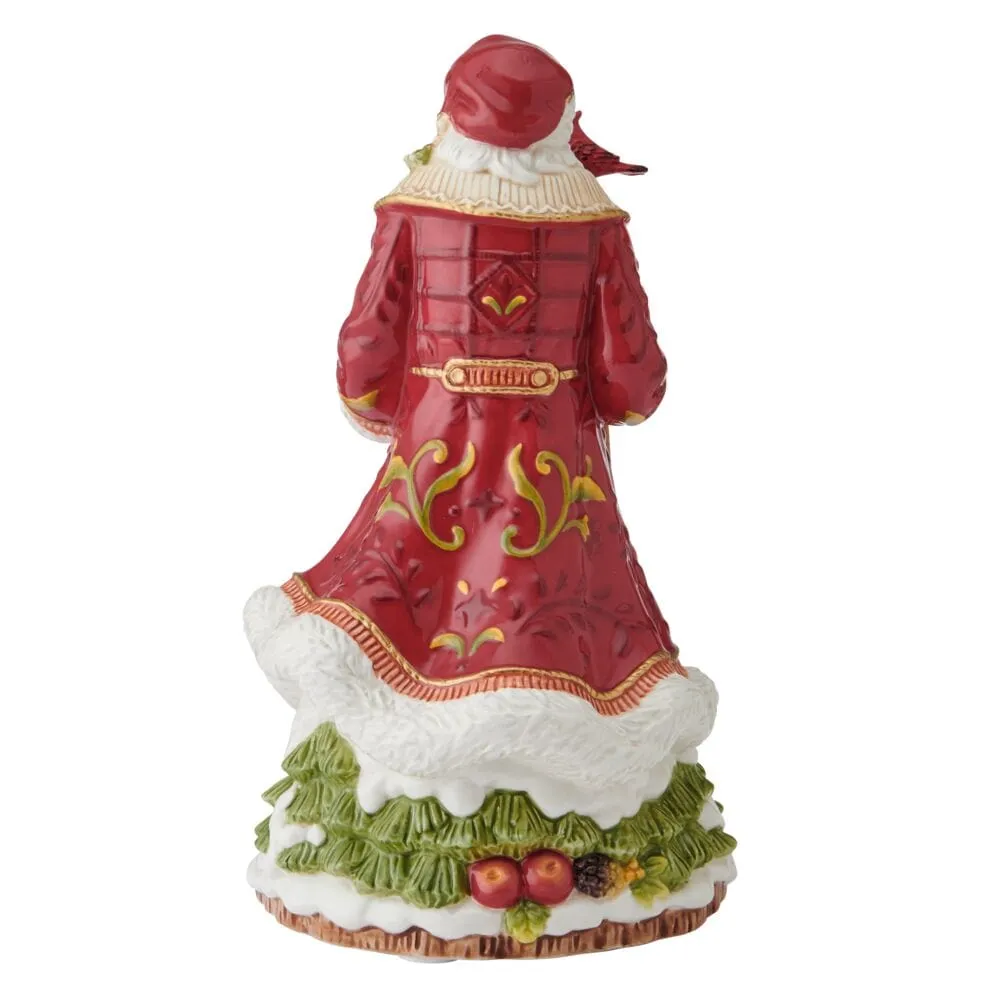 Fitz and Floyd Poinsettia statuina musicale Babbo Natale 26 cm