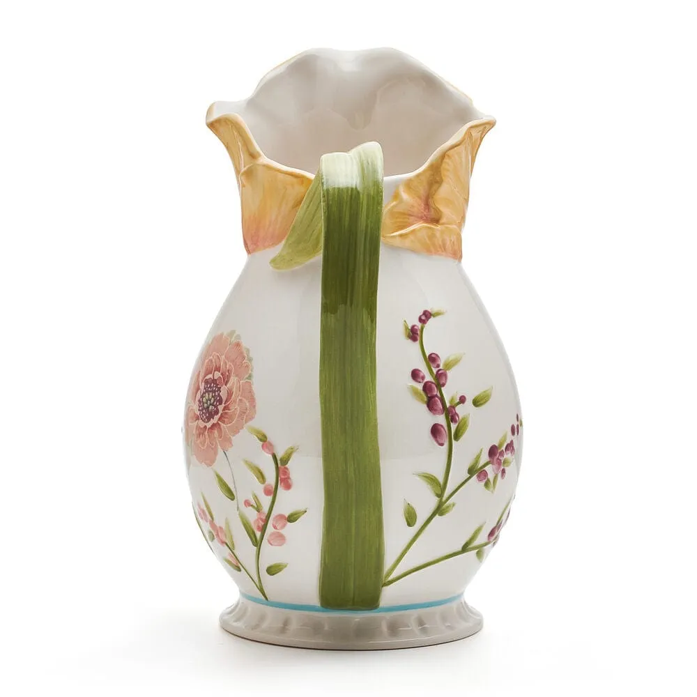 Fitz and Floyd Meadow brocca ceramica fiori primavera