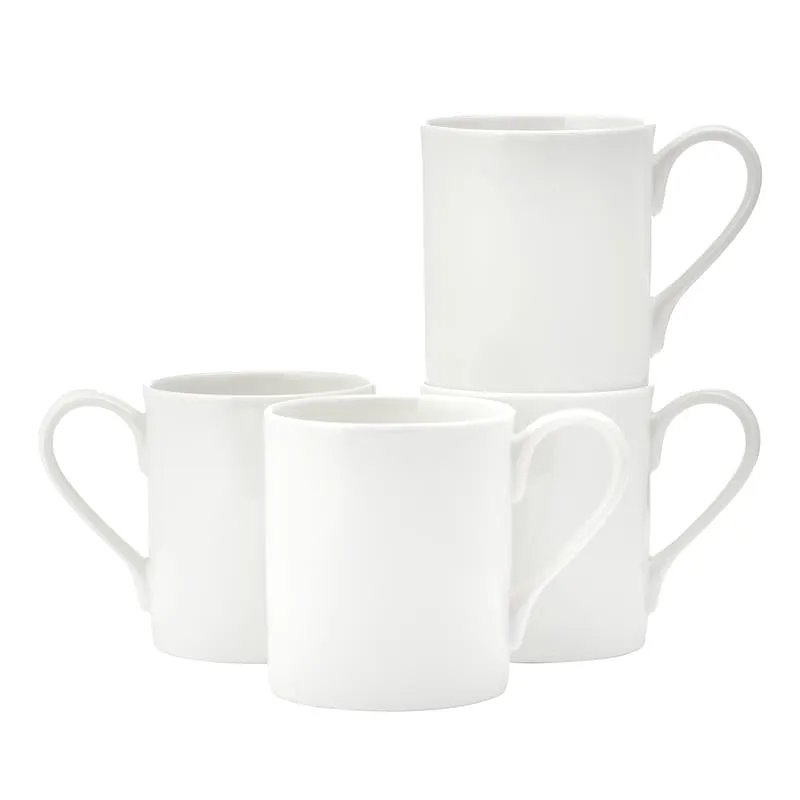 Fitz and Floyd Nevaeh White set 4 tazze bone china