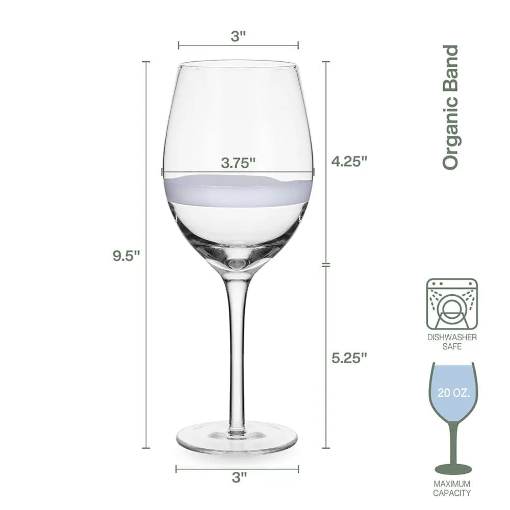 Fitz and Floyd Organic Band calici vino rosso vetro set 4