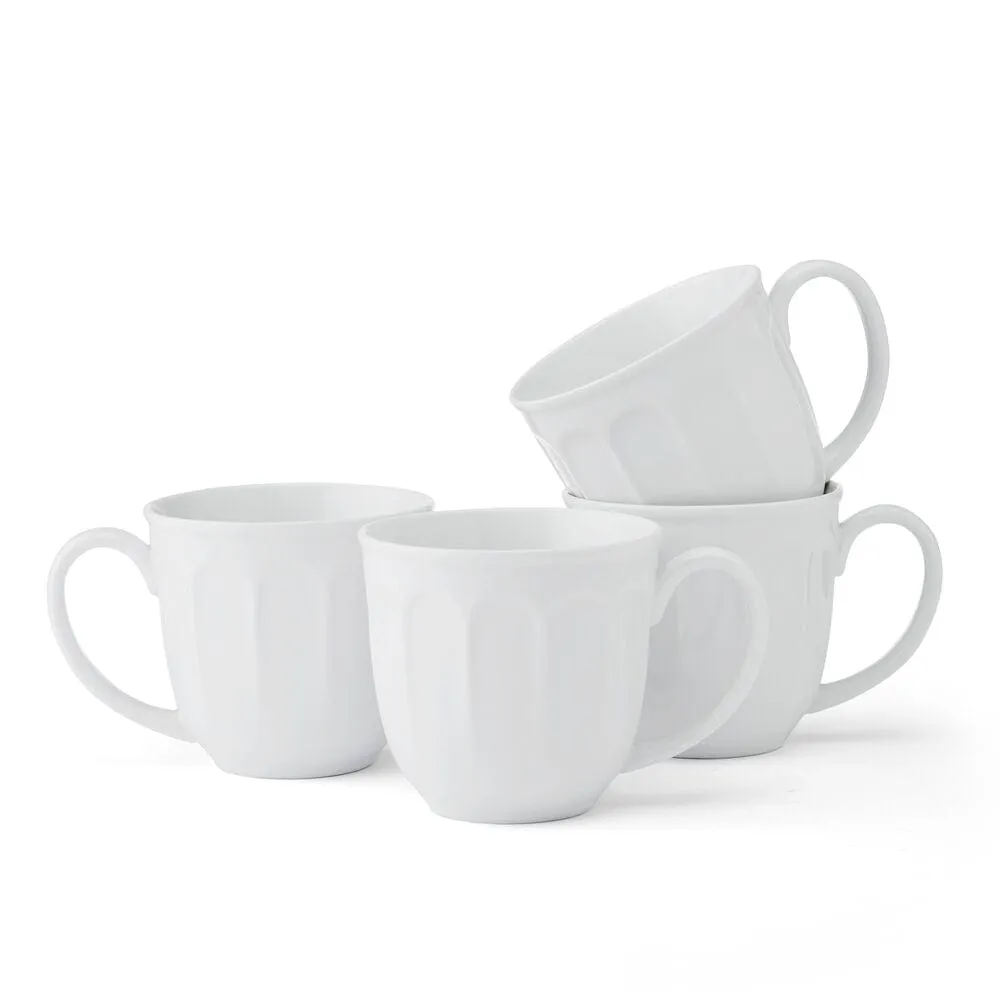 Fitz and Floyd Everyday White Vintage tazze mug bianchi 4 pezzi